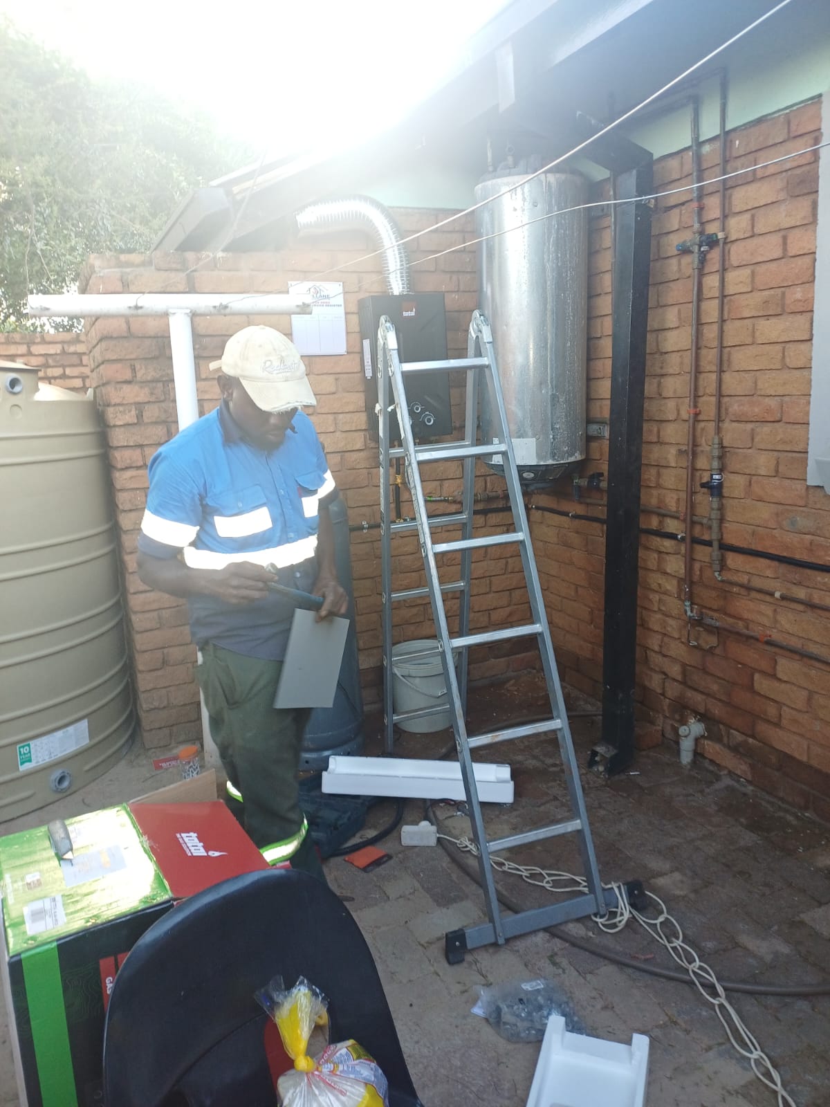 Gas Geyser Installation in Progress